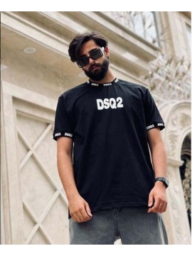 تیشرت مشکی یقه گرد کد 1182